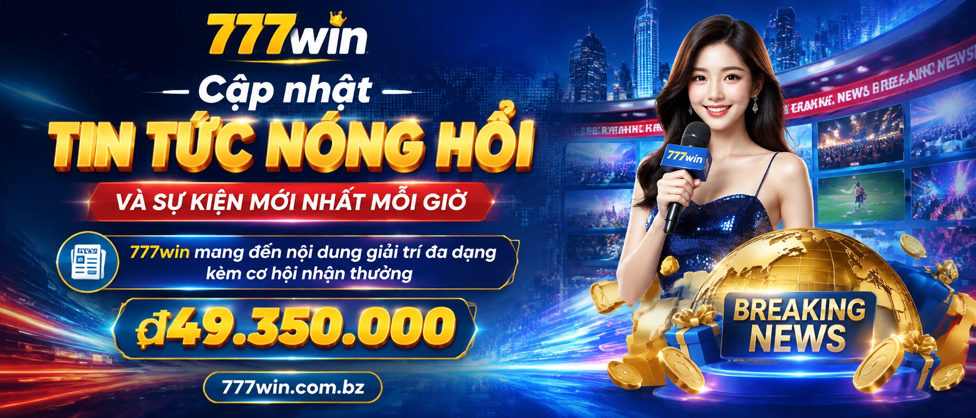 Giao diện tin tức 777WIN trên điện thoại với các mục khuyến mãi và cập nhật