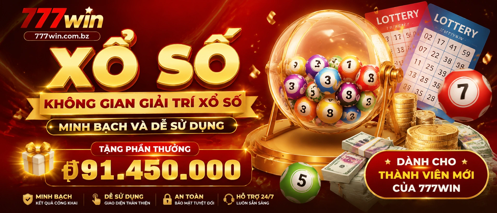 Giao diện xổ số trên thiết bị di động